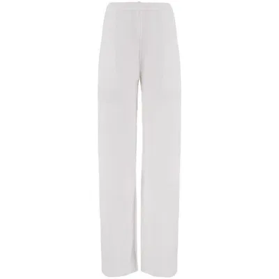 Ferragamo Patch-detail Linen-blend Trousers In White