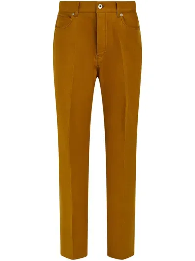 Ferragamo Moleskin Trousers In Brown