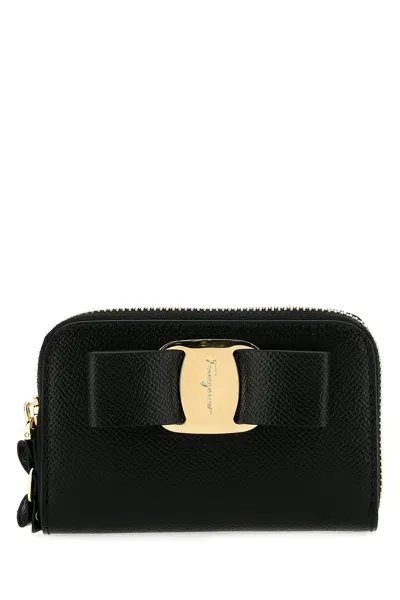 Ferragamo Bow Detail Purse In Black