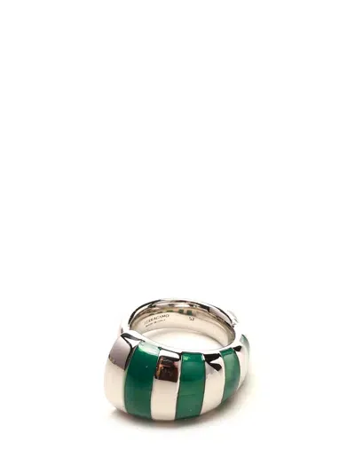 Ferragamo Rounded Band Ring In Green