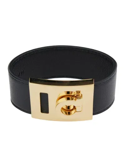 Ferragamo Salvatore  Gancini Wide Bracelet In Black