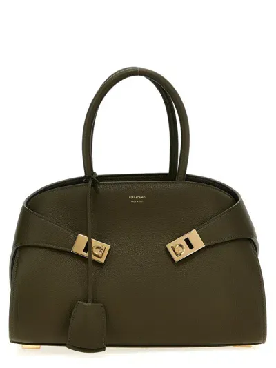 Ferragamo Hug Small Handbag In Green