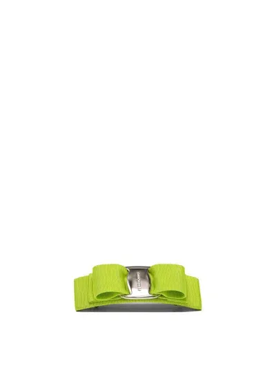 Ferragamo Salvatore  Vara Bow Hair Clip In Green