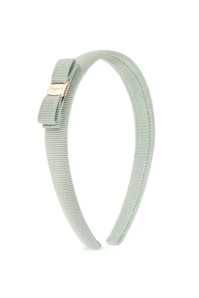 Ferragamo Salvatore  Vara Bow Slim Hairband In Green