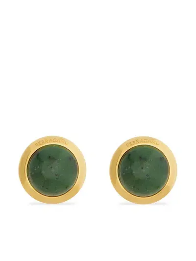 Ferragamo Earrings With Semi-precious Stone In Green