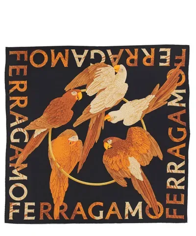 Ferragamo Silk Foulard In Black