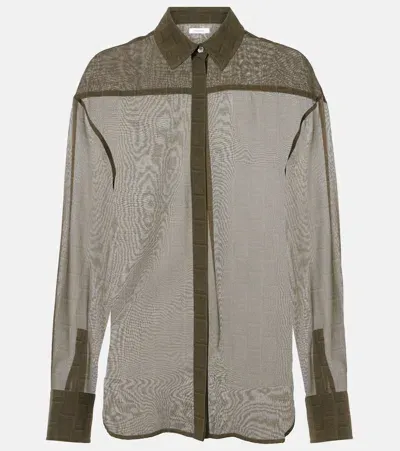 Ferragamo Silk Shirt In Green