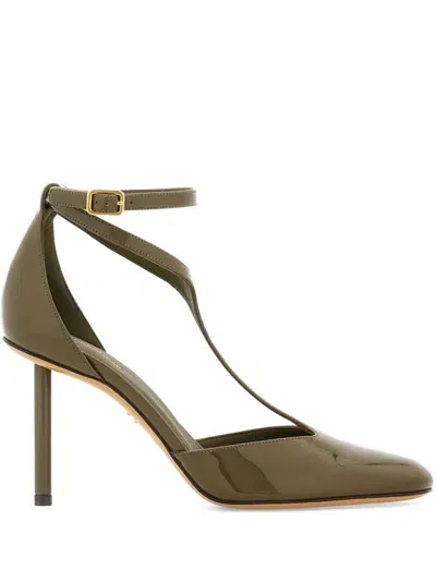 Ferragamo T-strap Pump In Green