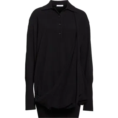 Ferragamo Wool & Cashmere Polo Sweater In Nero