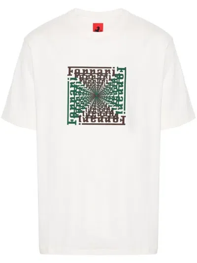 Ferrari T-shirt Mit Logo-print In White