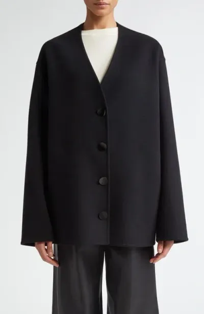 Fforme Carter Double Face Wool Jacket In Black