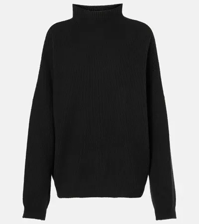 Fforme Kimm Cashmere-blend Mock Neck Sweater In Black