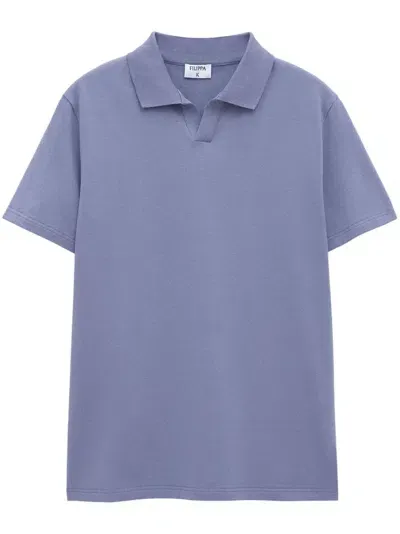 Filippa K Short Sleeve Polo Shirt In Blue