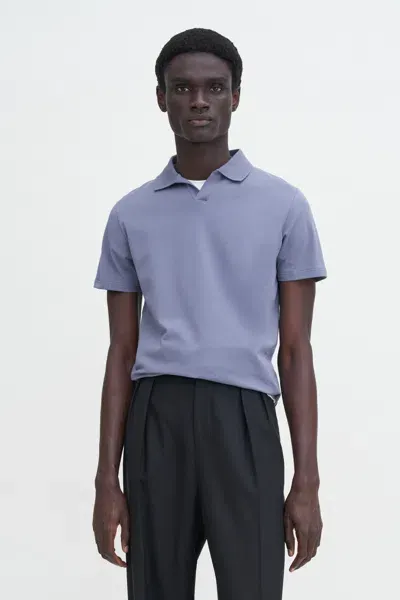 Filippa K Stretch Cotton Polo T-shirt In Blue