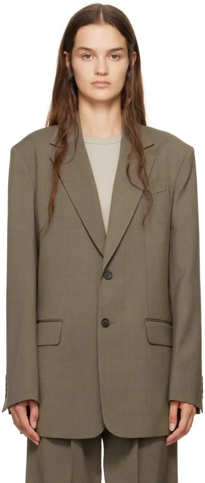 Filippa K Taupe Davina Wool Blazer In 0070 Driftwood