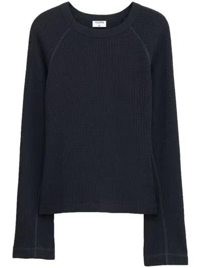 Filippa K Waffle-knit Jumper In Black