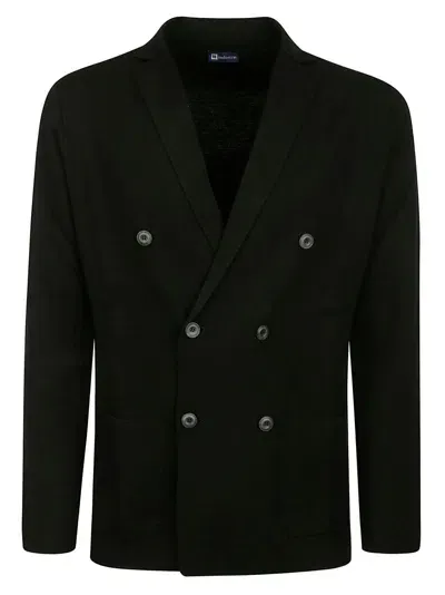 Filippo De Laurentiis Double Breasted Jacket Merino Wool In Black