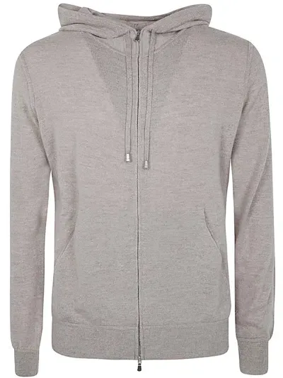 Filippo De Laurentiis Long Sleeves Cashmere Wool Full Zipper Hoodie Clothing In Beige