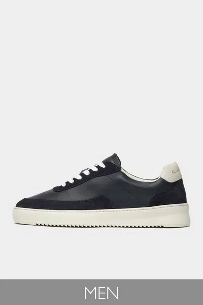 Filling Pieces Low-top Leather Trainers In Blue