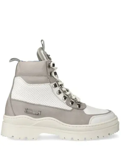 Filling Pieces Two-tone Ankle Boots In White