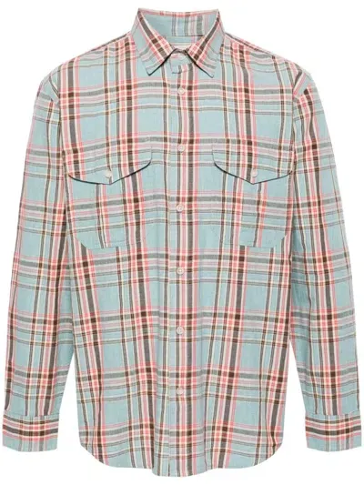 Filson Plaid-check Cotton Shirt In Blue