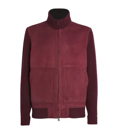 Fioroni Cashmere Cashmere Shearling Hybrid Jacket In Burgundy