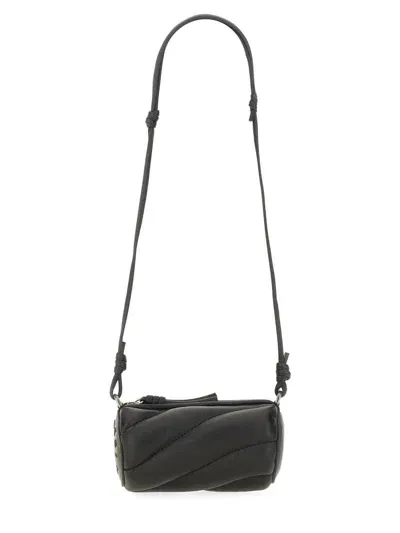 Fiorucci Mella Leather Shoulder Bag In Marshmallow Shape In Black