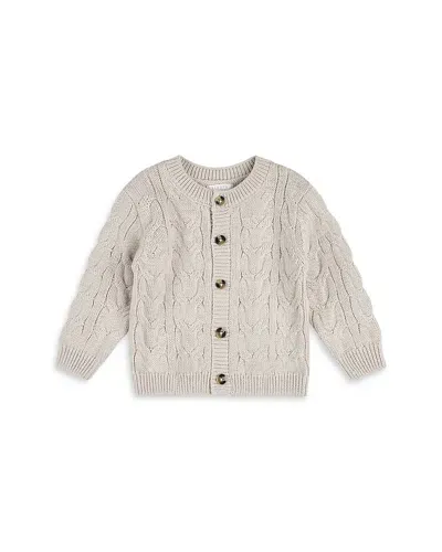 Firsts By Petit Lem Unisex Cable Knit Cardigan Sweater - Baby In Beige