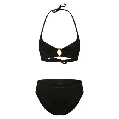 Fisico Cristina Ferrari Bikini Con Ferretto E Anello In Black