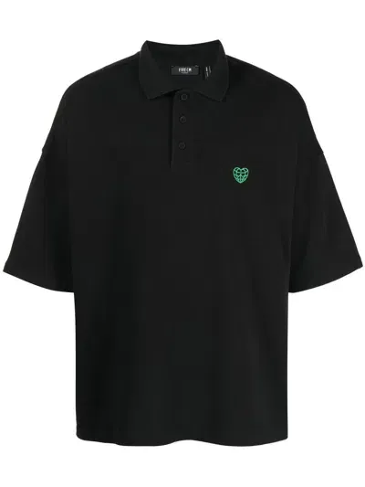 Five Cm Poloshirt Mit Logo-stickerei In Black