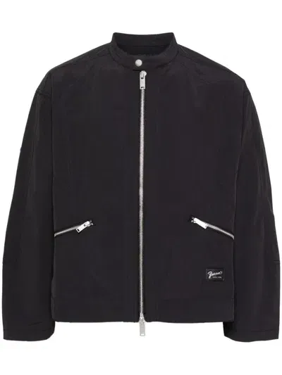 Five Cm Logo-patch Zip-up Jacket In Black