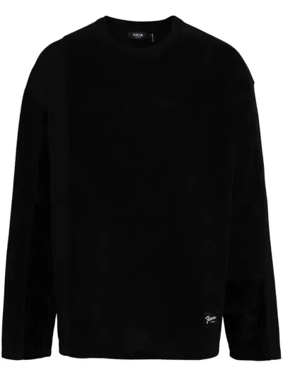 Five Cm Long-sleeve Cotton T-shirt In Black