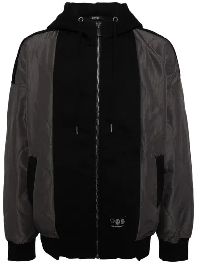 Five Cm Quited Hooded Jacket In Black