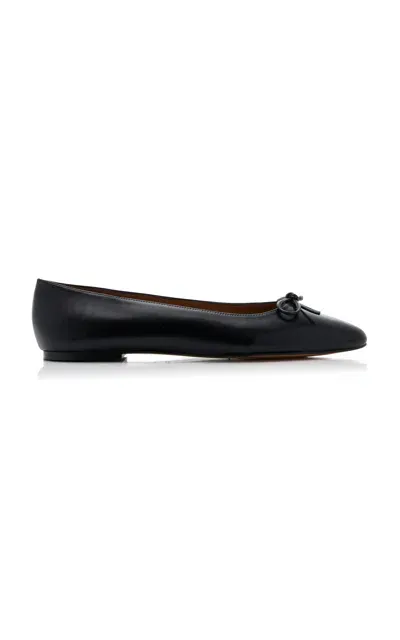 Flattered Bodil Leather Ballet Flats In Black