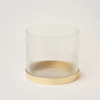 Fleck Fluted Glass Vase In Clear