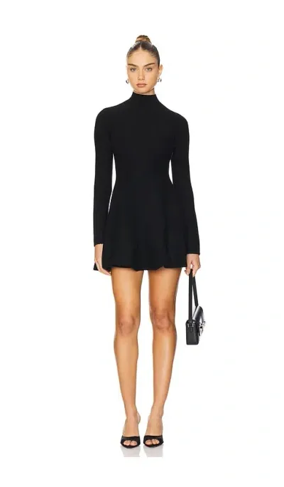 Fleur Du Mal Knit Long Sleeve Corset Dress In Black