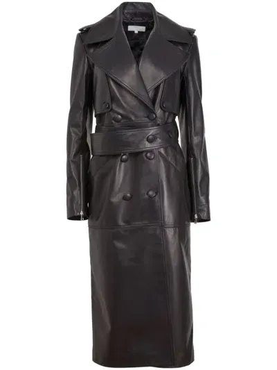 Fleur Du Mal Leather Coat In Black