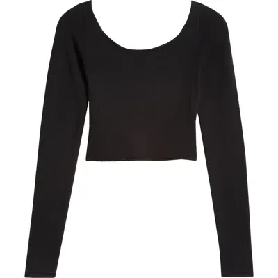 Florence By Mills Cross Back Crop Sweater In Black