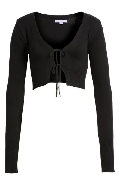 Florence By Mills Tie Front Crop Cardigan In Black