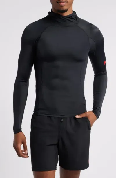 Florence Long Sleeve Hooded Rashguard In Black