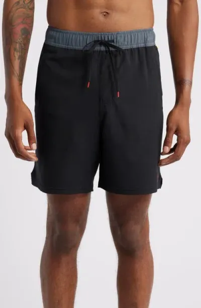 Florence Standard Issue Water Repellent Swim Trunks In Black