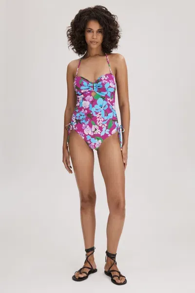 Florere Printed Ruched Swimsuit In Multi