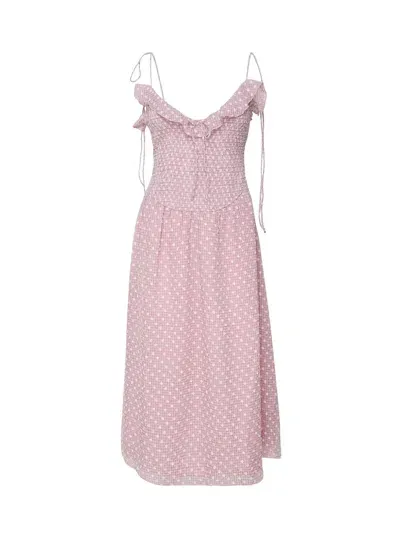 For Love &amp; Lemons Maxine Midi Dress In Pink