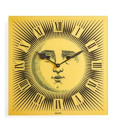 Fornasetti Sole Wall Clock In Yellow