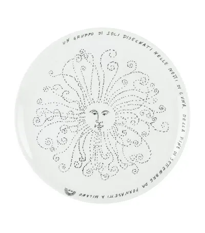 Fornasetti Solitario Plate In White