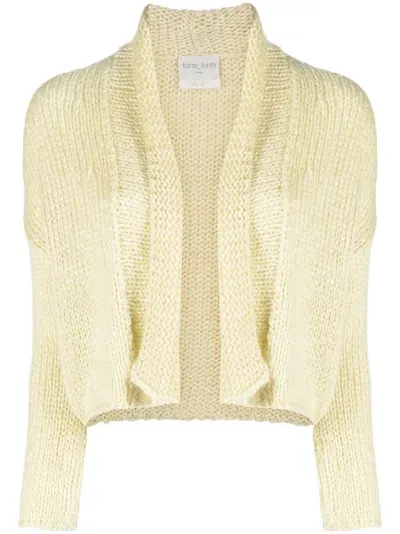 Forte Forte Chunky-knit Cropped Cardigan In Yellow