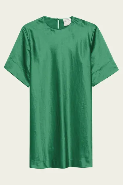 Forte Forte Contemporary Duchesse Tunic Dress In Malachite In Green