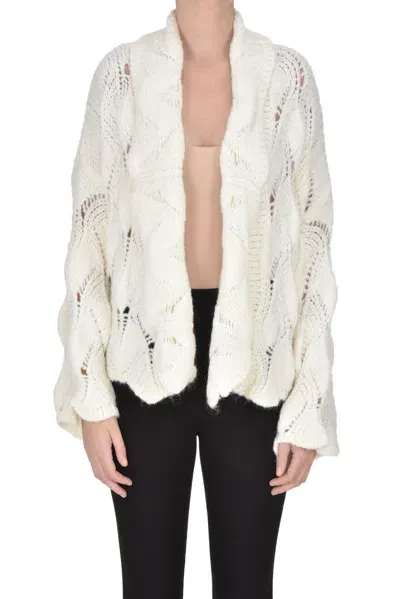 Forte Forte Cut-out Knit Cardigan In Ivory