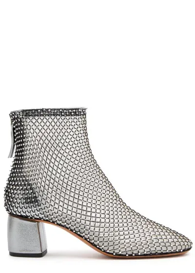 Forte Forte Forte_forte 65 Crystal-embellished Mesh Ankle Boots In Black