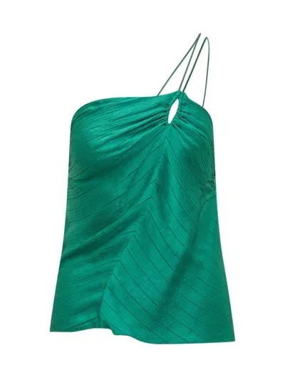 Forte Forte One Shoulder Top In Green